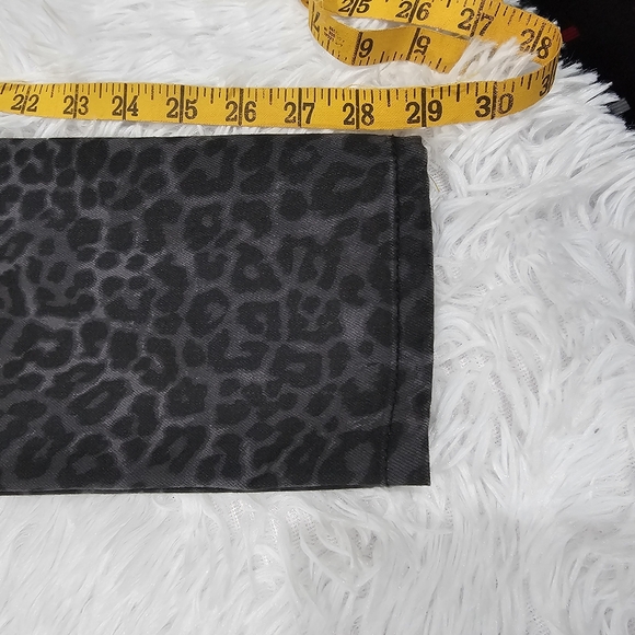 Leopard Print Jeans Curvy Skinny Push Up SHAPE & SLIM Black Gray Grey - Picture 10 of 14